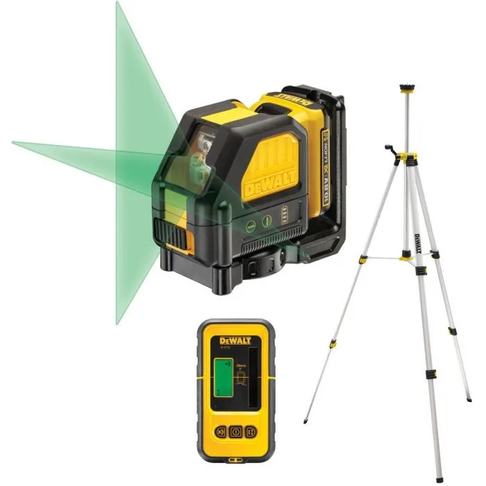 DeWALT DCE088D1GTRID 10,8V Groene Zelfnivellerende lijnlaser met Statief en Ontvanger